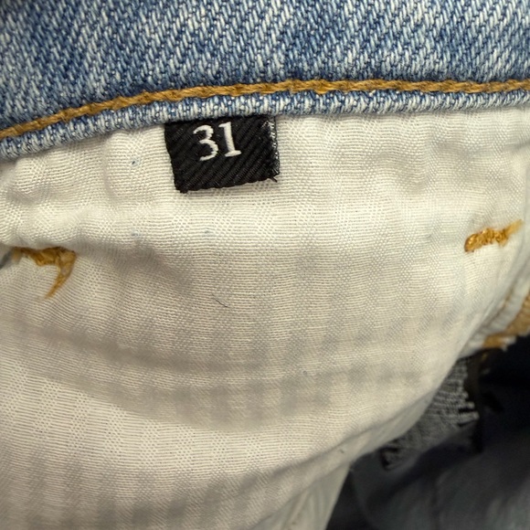 7 For All Mankind luxe vintage Light Blue wide leg crop jeans size 31 /25 inseam - Picture 6 of 7